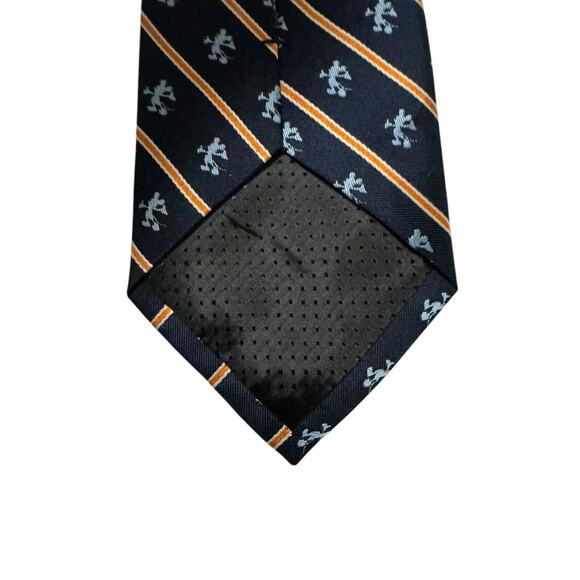 Vintage Walt Disney World Mickey Mouse Embroidered Navy Blue Novelty Necktie - Picture 5 of 7